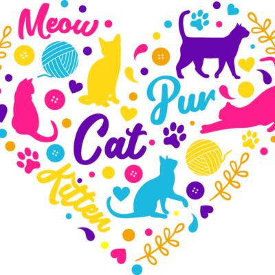 Cats Heart Bright Colors  Thumbnail